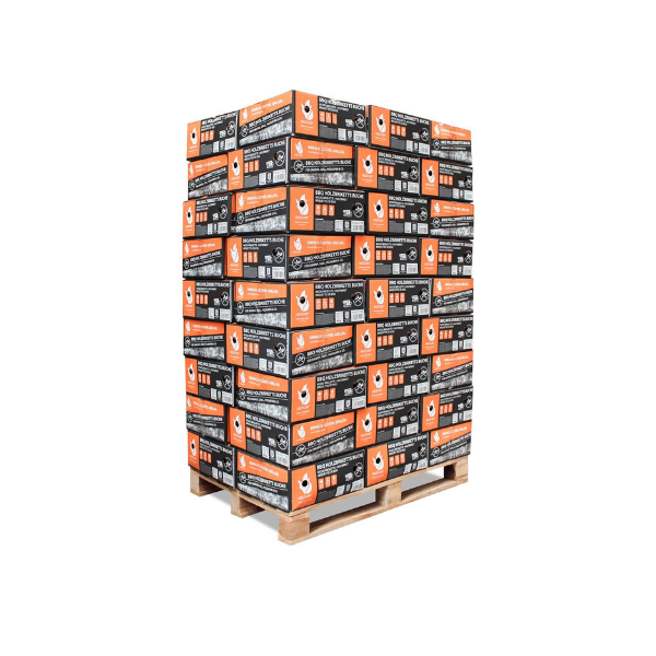 Heizfuxx BBQ-Buchenholzbriketts – 972 kg Palette (54 x 18 kg) – Premium Buchenbriketts für Grill & Feuerstellen
